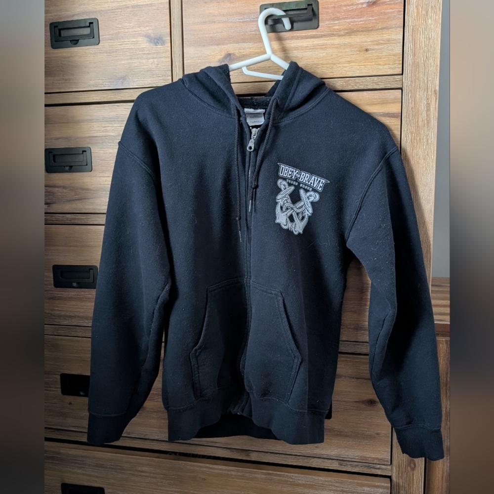 Obey the Brave Black Zip Hoodie Small